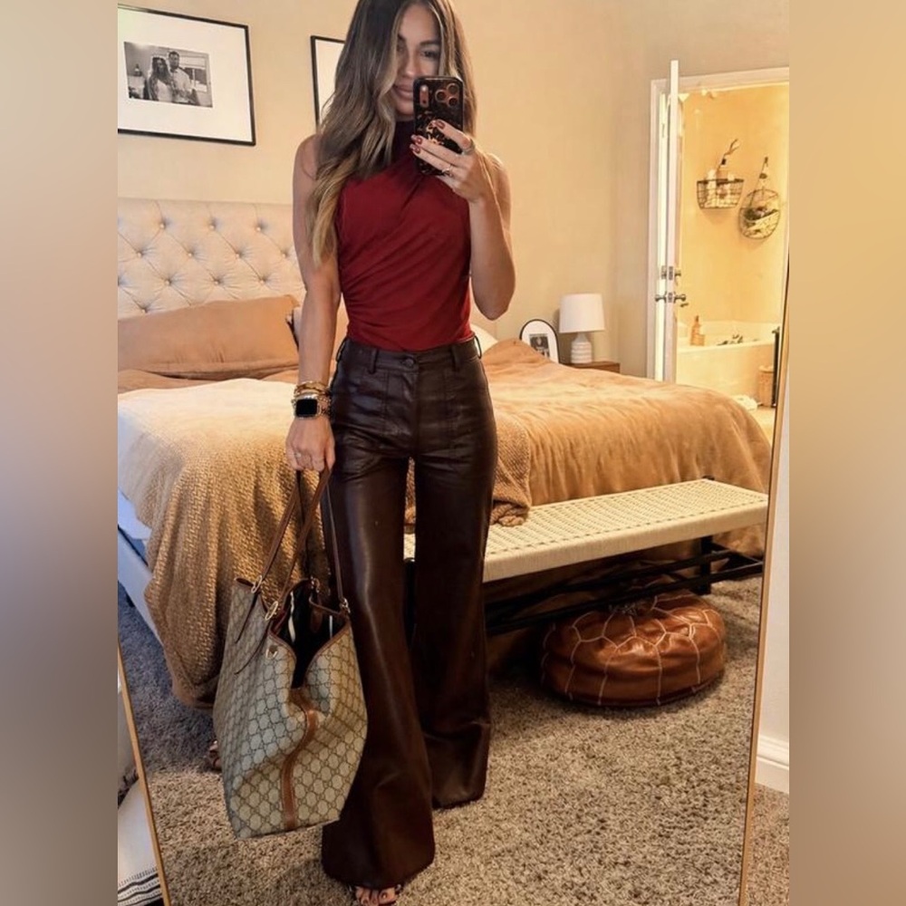 ❤️‍🔥Firm Price❤️‍🔥The Rylan faux leather relaxed high rise pants by Pilcro - Picture 6 of 11